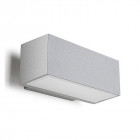 Applique halogène afrodita, aluminium et verre, gris, 22 cm