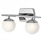 Applique jasper, chrome poli, verre opale, 2 led