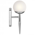 Applique jasper, chrome poli, verre opale, led