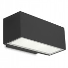 Applique led 17,5w afrodita, aluminium et verre, gris urbain