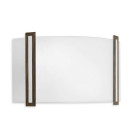 Applique lugo, acier marron vieilli et verre satiné, 20 cm