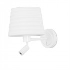 Applique michigan avec liseuse, acier blanc, sans abat jour