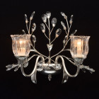 Applique murale argentée flora 2 ampoules 20 cm