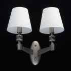 Applique murale argentée neoclassic 2 ampoules 25 cm