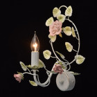 Applique murale blanche flora 1 ampoule 23 cm