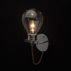 Applique murale chromée loft 1 ampoule 20 cm