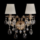 Applique murale dorée crystal 2 ampoules 41 cm