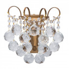 Applique murale laiton crystal 1 ampoule 15 cm