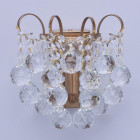 Applique murale laiton crystal 1 ampoule 15 cm