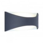 Applique murale led 12 watt 230v demi-lune ip65 - couleur - blanc chaud 3000°k, finition - gris anthracite