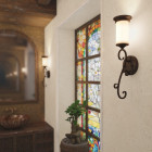 Applique murale marron country 1 ampoule 16 cm