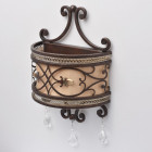 Applique murale marron country 2 ampoules 15 cm