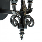 Applique murale noire country 2 ampoules 36 cm