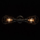 Applique murale noire loft 2 ampoules 19 cm