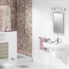 Applique over mirror avec prise rasoir, chrome et verre dépoli