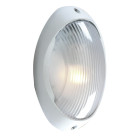 Applique ronde outdoor & porch, en fonte d'aluminium blanche et polycarbonate