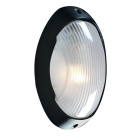 Applique ronde outdoor & porch, en fonte d'aluminium noire et polycarbonate