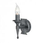 Applique saxon, fer forgé, noir / argent, 1 ampoule