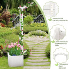 Arche de jardin avec jardinière en bois avec treillis pergola extérieur pour plantes grimpantes légumes décoration blanc helloshop26 20_0001636