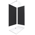 Pack complet 2 panneaux muraux WALL’IT NOIR + receveur WHITENESS II 120 + paroi de douche FREEDOM 2 TRANSPARENT 120 Aurlane - PACP043