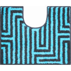 Tapis de salle de bain aruba bleu contour wc 50 x 60 cm