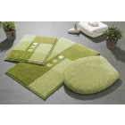 Tapis de salle de bain merkur vert set - 3 pcs (housse pour abattant + tapis 40x50cm + tapis 50x80cm)