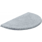 Tapis de salle de bain lex argent demi cercle 50 x 80 cm