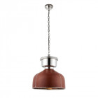 Suspension michigan, cuir brun et nickel brillant