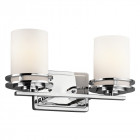 Applique hendrick, chrome poli, verre opale, 2 led