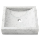 Vasque à poser rectangulaire en véritable marbre blanc 45x40x10 cm