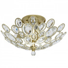 Plafonnier doré crystal 3 ampoules 24 cm