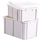 Bac gerbable plastique blanc, capacité 15 litres, dimensions 400 x 300 x 215 mm
