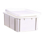 Bac gerbable plastique blanc, capacité 25 litres, dimensions 600 x 400 x 165 mm