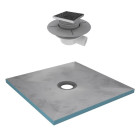 Bac receveur de douche à carreler 90x90cm recoupable sur mesure + Bonde horizontale - RAINY Aurlane - PACR001