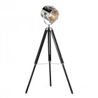 Lampadaire nautical, nickel poli et noir mat