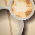 Papier peint intissé vinyle - Effet 3D - Modèle bague beige