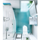 Cleargreen baignoire-douche asymétrique ecocurve r15 170x75x50 cm lucite®