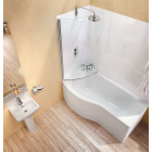 Cleargreen baignoire-douche asymétrique ecoround r19 150x80x74 cm lucite®