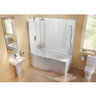 Cleargreen baignoire-douche asymétrique ecoround r21 170x80x74 cm lucite®