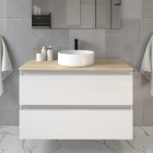 Meuble de salle de bain sans miroir avec vasque à poser ronde balea - blanc - 70cm