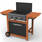 Barbecue a gaz grill et plancha campingaz adelaide 3 woody l piezo 14 kw duo grill plancha housse offerte