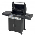 Barbecue a gaz grill et plancha campingaz ls dark 3 classic bruleurs inox allumage piezo fonte émaillée housse offerte