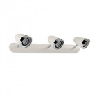 Barre 3 spots vespa, chrome et acier blanc ancien