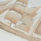 Papier peint intissé vinyle - Modèle bateau beige marron