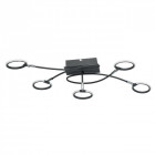 Plafonnier noir techno 5 ampoules 27.5 cm