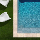 Kit complet | margelles pour piscine 4x4m en travertin beige mix (+ colle, joint, hydrofuge ...)