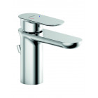 Mitigeur pour lavabo serie sydney en laiton et zinc chromé cartouche en céramique raccord de vidange avec timon