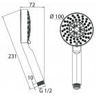 Douchette chromé ø 100 mm 5 jets