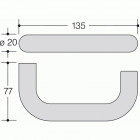 Béquille double seule grise pour ensemble sur plaque ou rosace en polyamide - série 111 fr