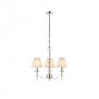 Suspension 3 ampoules stanford, nickel, abat-jour beiges Suspension 3 ampoules stanford, nickel, abat-jour beiges